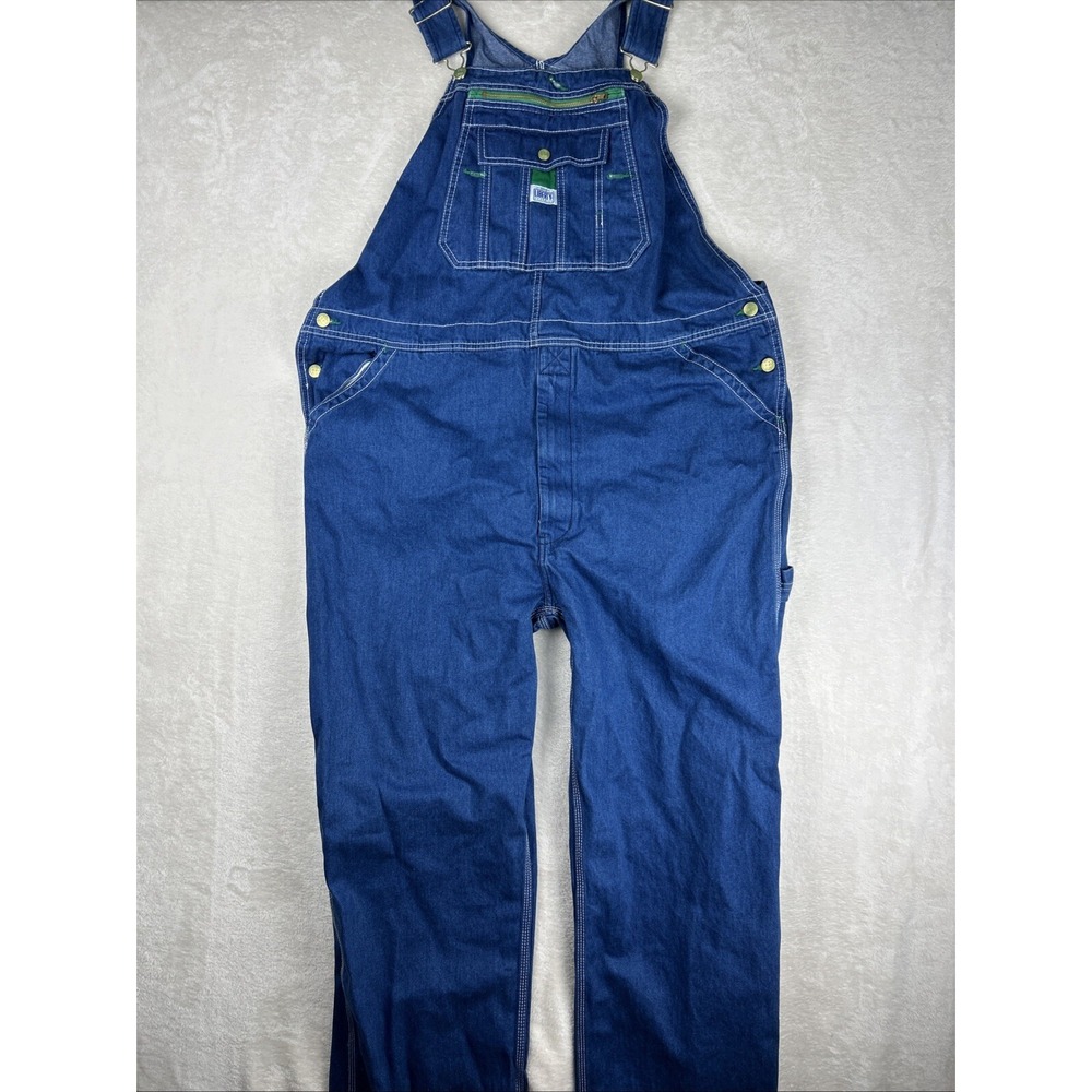 Vintage Liberty Jean Overalls Mens 42 X 32 Carpenter Bib Farmer Workwear